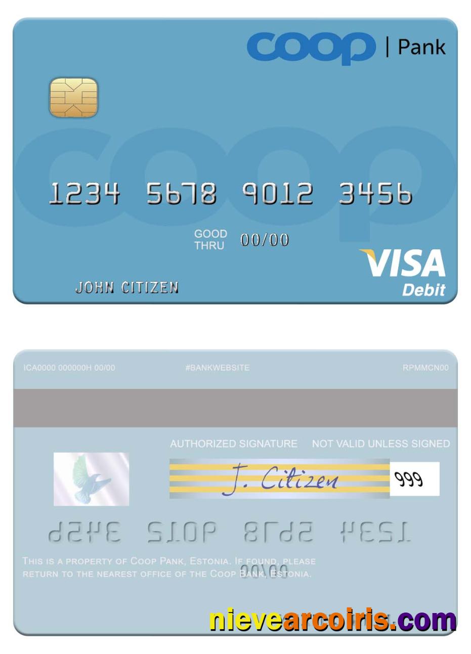 Estonia Coop Pank visa debit card
